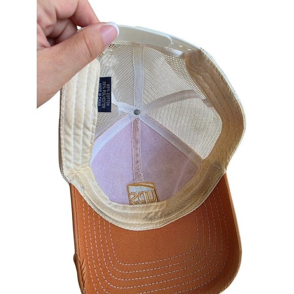 Vintage UPS Logo Trucker Hat With Mesh Back & Distressed Details - Picture 7 of 11